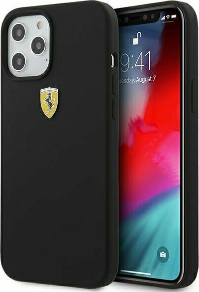Ferrari On Track Collection with Microfiber - Θήκη Σιλικόνης Apple iPhone 12 Pro Max - Black
