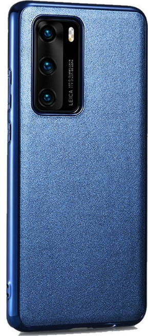 iCarer Grained Series Δερμάτινη Σκληρή Θήκη Huawei P40 - Royal Blue
