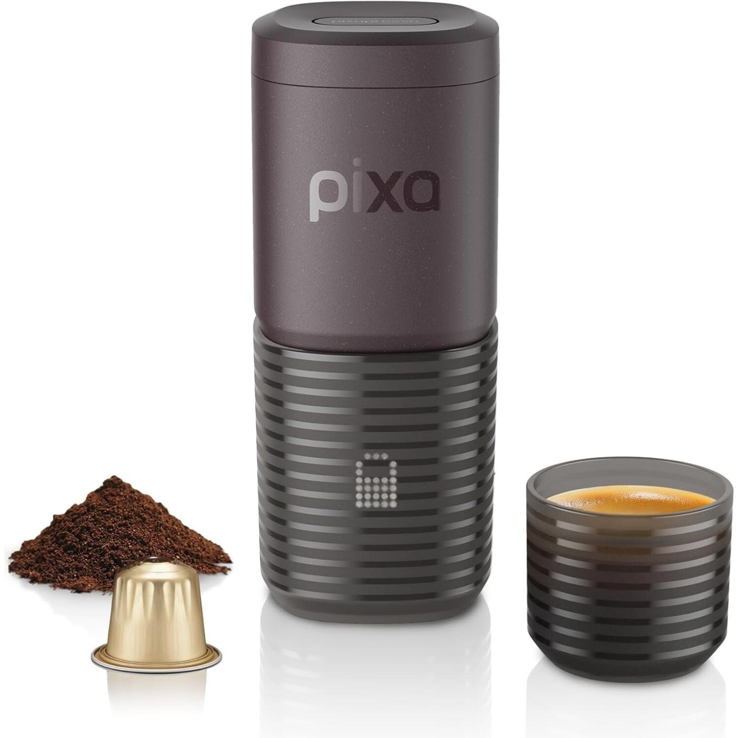 Φορητή Μηχανή Καφέ Wacaco Pixapresso Ηλεκτρική Χειρός για Αλεσμένο Καφέ Espresso / Κάψουλες Nespresso 3.000 mAh Dark Burgundy