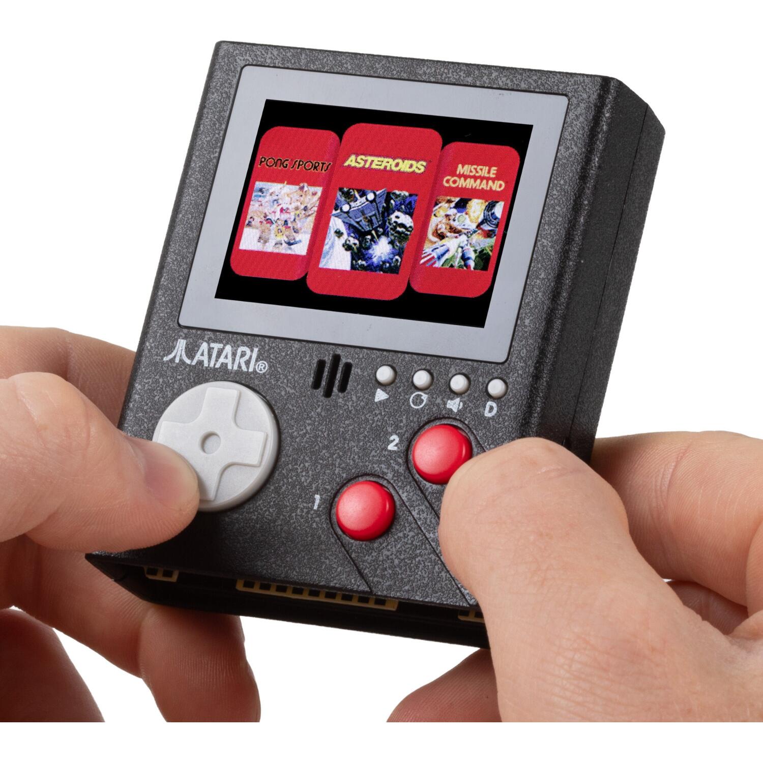 Φορητή Retro Κονσόλα Official Atari ThumbsUp! Cartidge Console Μπρελόκ με Οθόνη LCD 2" & 3 Ενσωματωμένα Παιχνίδια