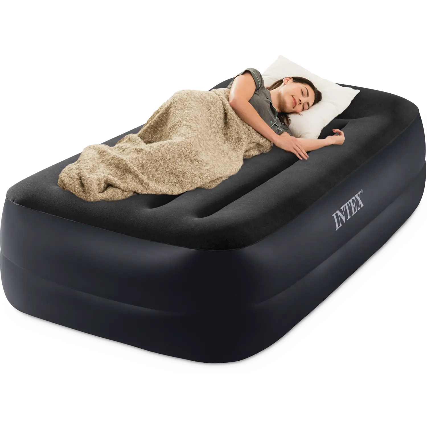 Φουσκωτό Στρώμα Ύπνου Intex Dura-Beam Plus Μονό με Ενσωματωμένη Ηλεκτρική Αντλία 191 x 99 x 42cm Dark Blue