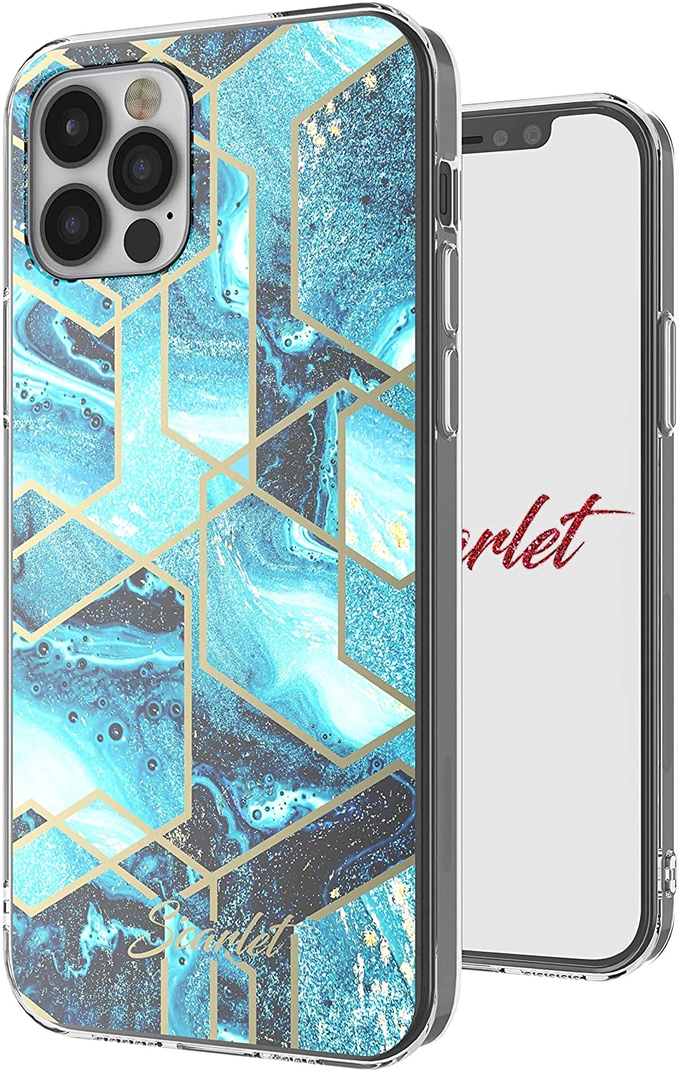 Ghostek Θήκη Stylish Scarlet Apple iPhone 12 / 12 Pro - Blue Waves