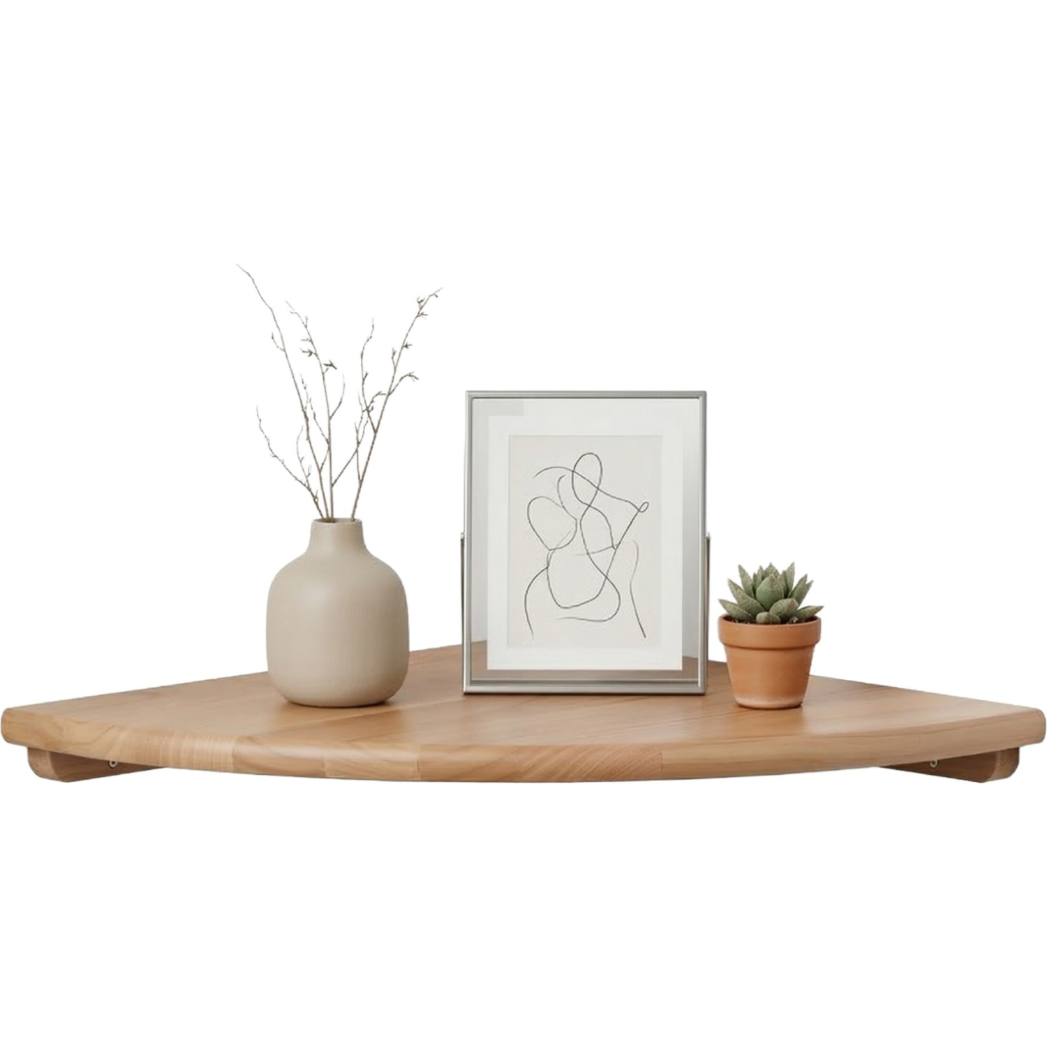 Γωνιακό Ράφι Τοίχου Relaxdays Corner Wall Shelf από Ξύλο Καρυδιάς για Διακοσμητικά & Βιβλία 25cm Natural 
