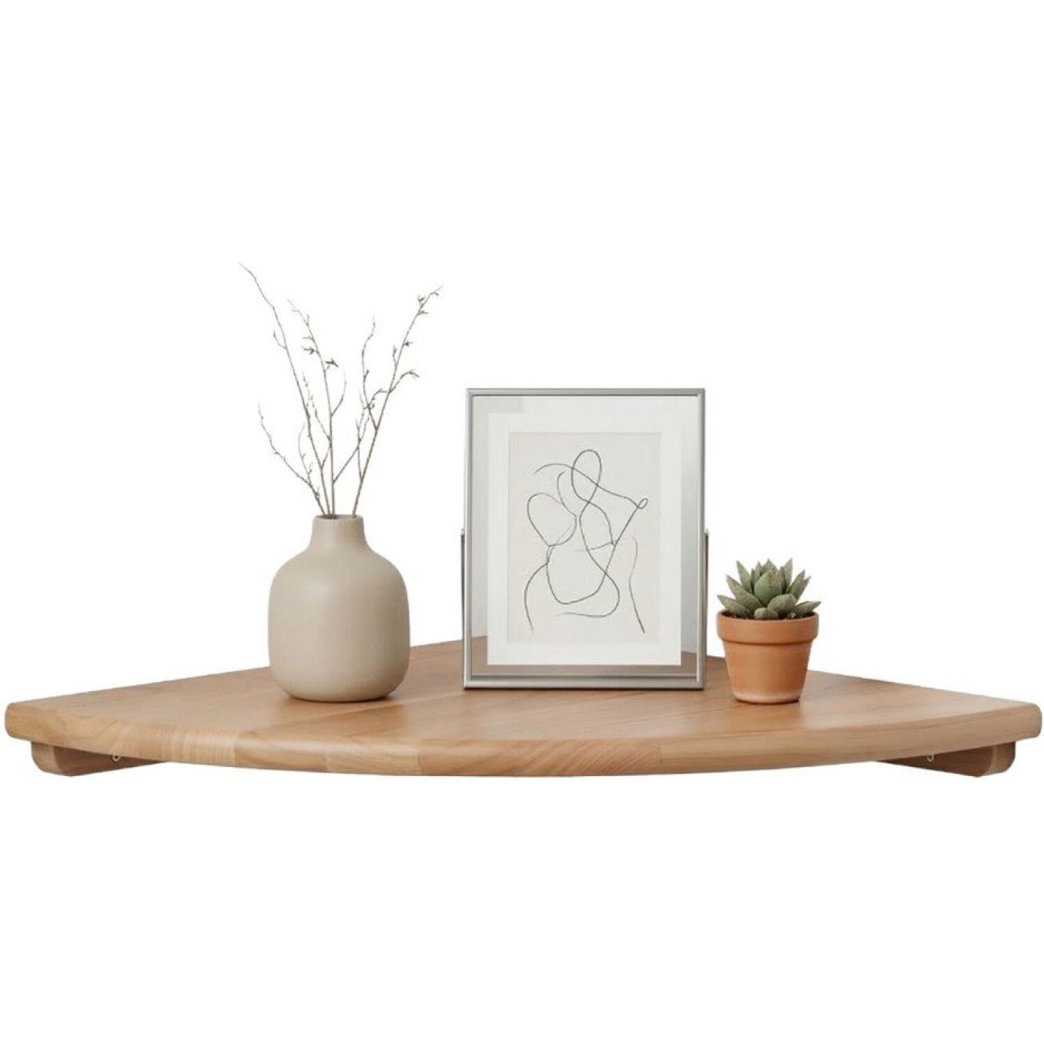 Γωνιακό Ράφι Τοίχου Relaxdays Corner Wall Shelf από Ξύλο Καρυδιάς για Διακοσμητικά & Βιβλία 35cm Natural 