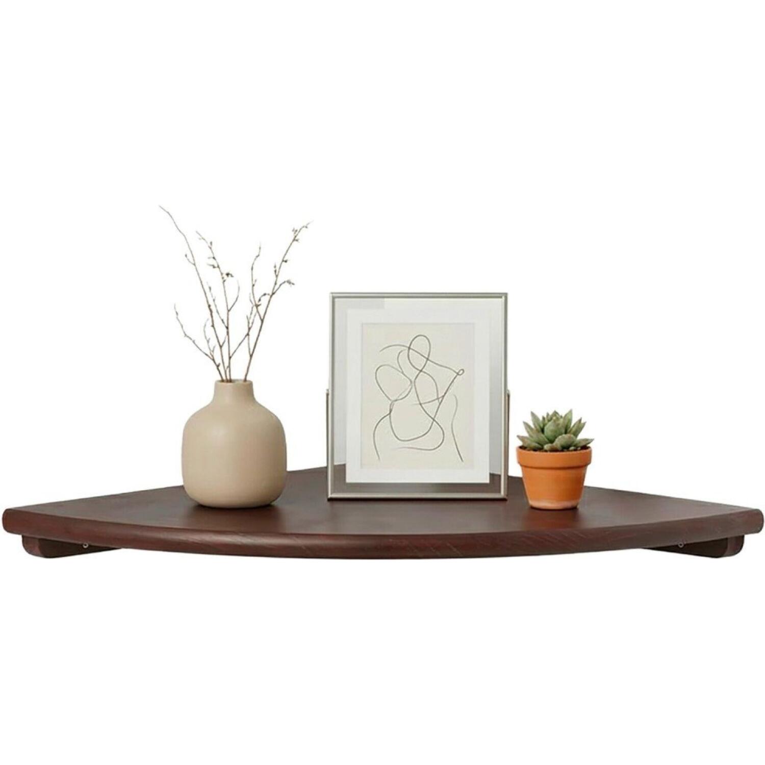 Γωνιακό Ράφι Τοίχου Relaxdays Corner Wall Shelf από Ξύλο Καρυδιάς για Διακοσμητικά & Βιβλία 40cm Dark Brown