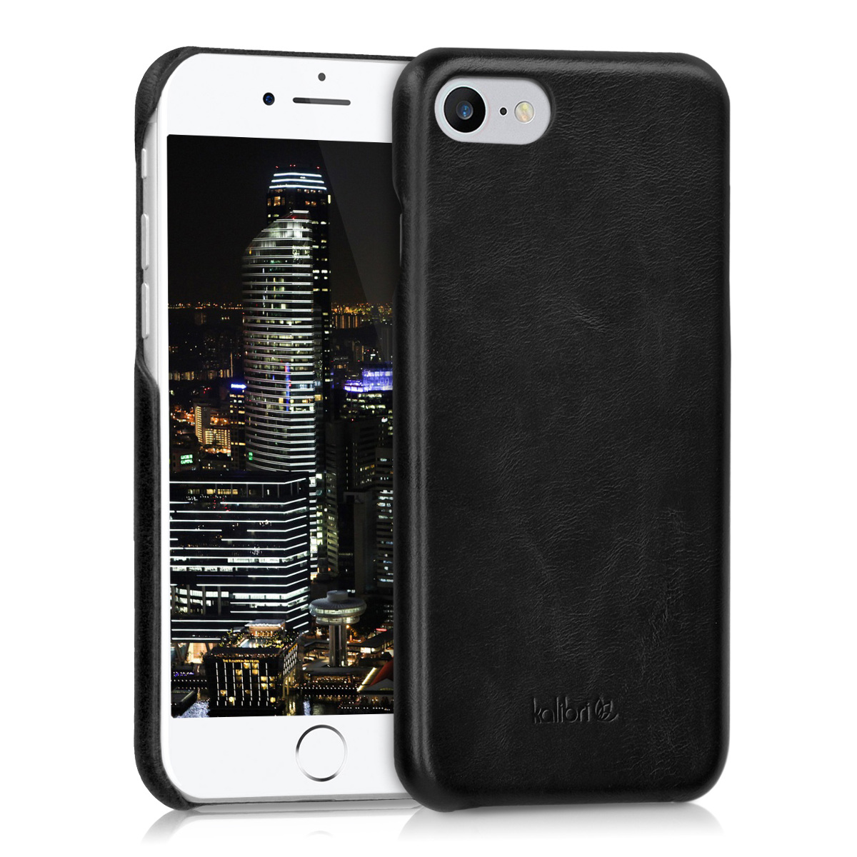 Kalibri Σκληρή Δερμάτινη Θήκη Apple iPhone SE 2022 / 2020 / 8 / 7 - Black