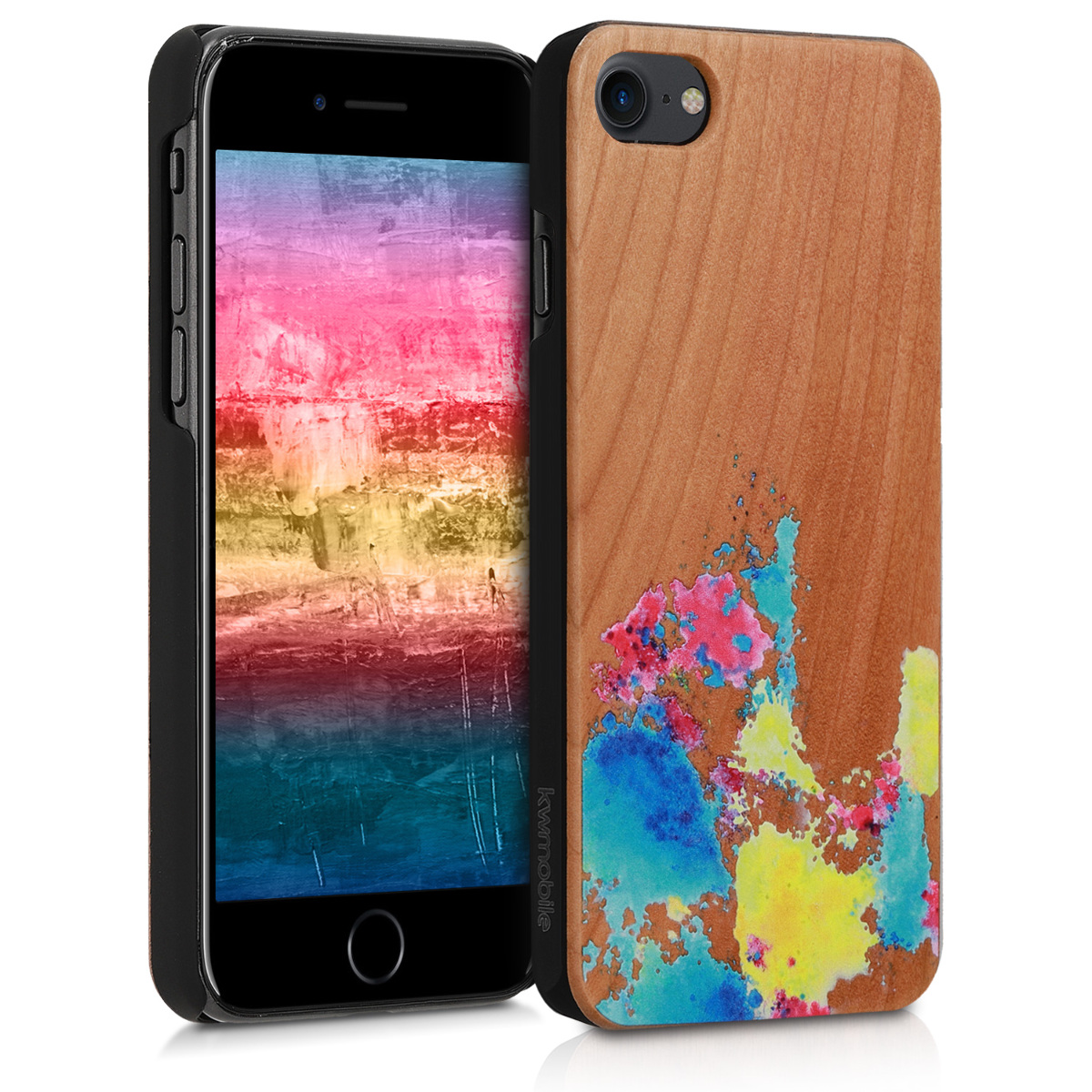 KW Ξύλινη Θήκη Apple iPhone SE 2022 / 2020 / 8 / 7 - Πολύχρωμη