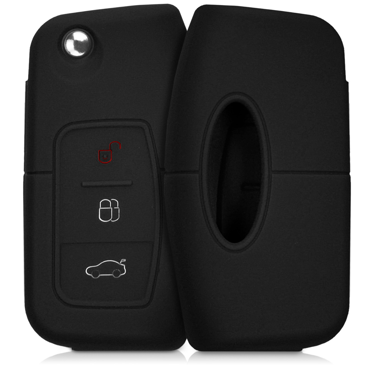 KW Silicone Θήκη Κλειδιού Ford - 3 Κουμπιά - Black