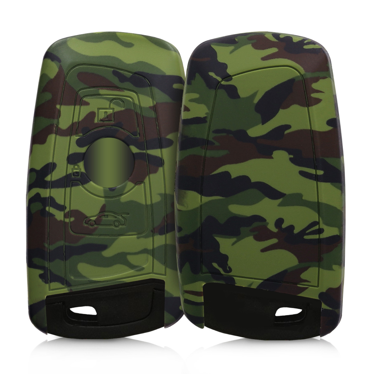 KW Θήκη κλειδιού - BMW - Σιλικόνη- 3 κουμπιά - Black / Light Green / Dark Green