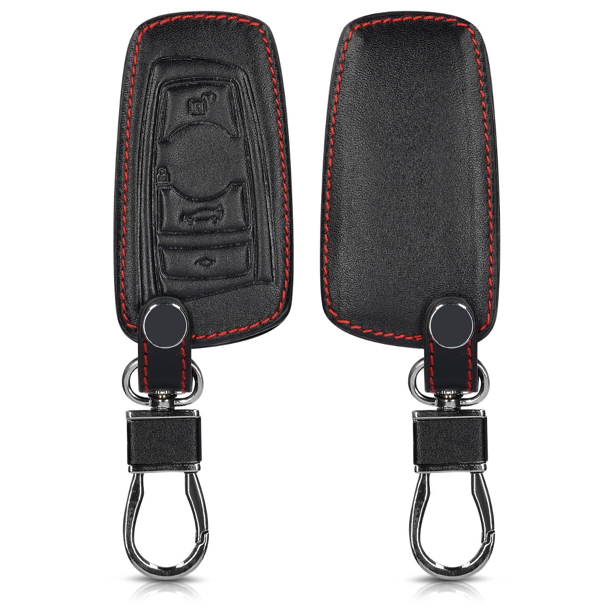 KW PU Leather Θήκη Κλειδιού BMW - 3 Κουμπιά - Μαύρο