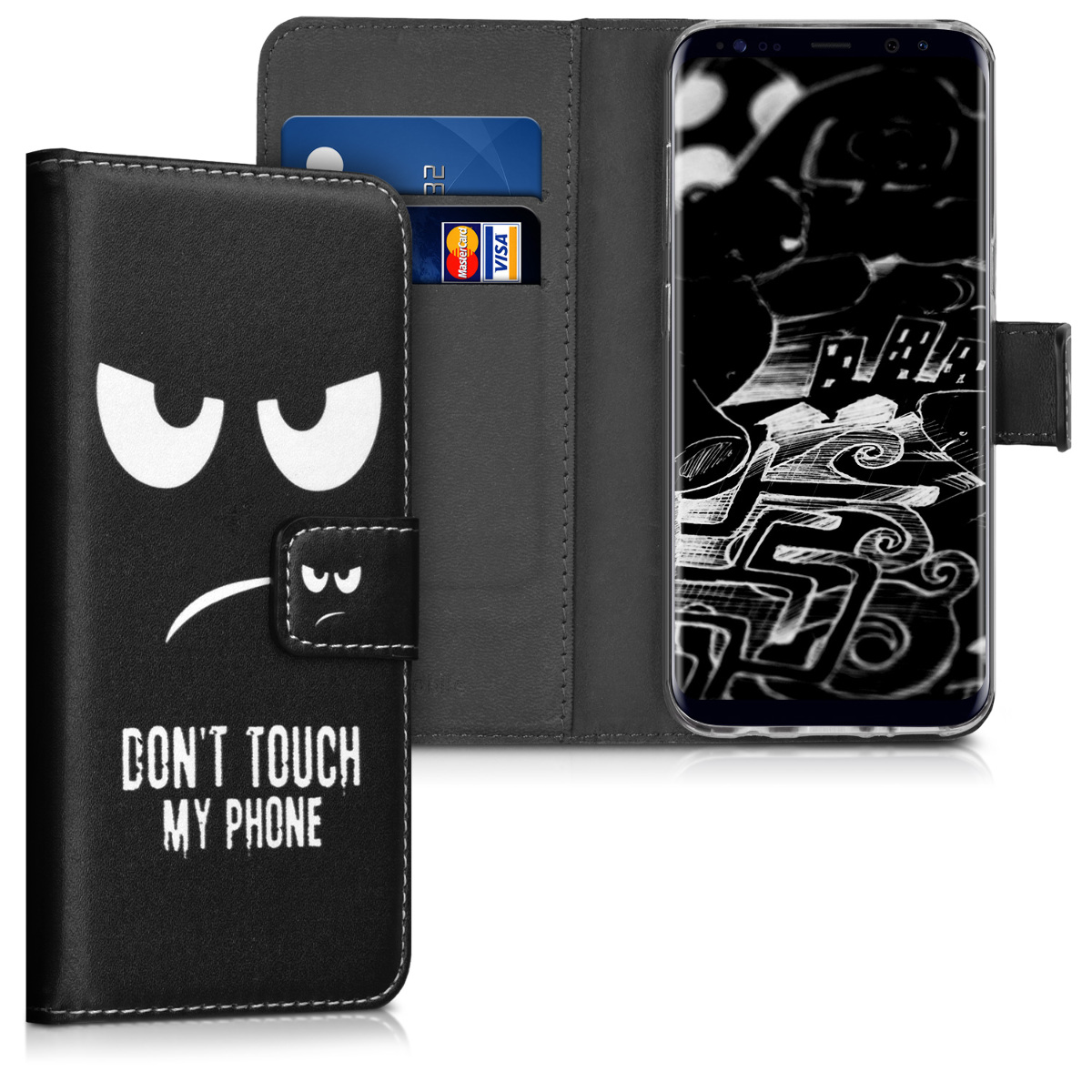 KW Θήκη - Πορτοφόλι Samsung Galaxy S8 - Συνθετικό δέρμα - White / Black