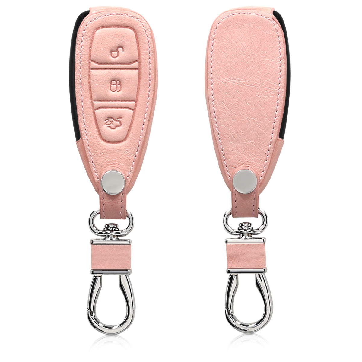 KW Θήκη Κλειδιού Ford - Συνθετικό Δέρμα - 3 Κουμπιά - Rose Gold