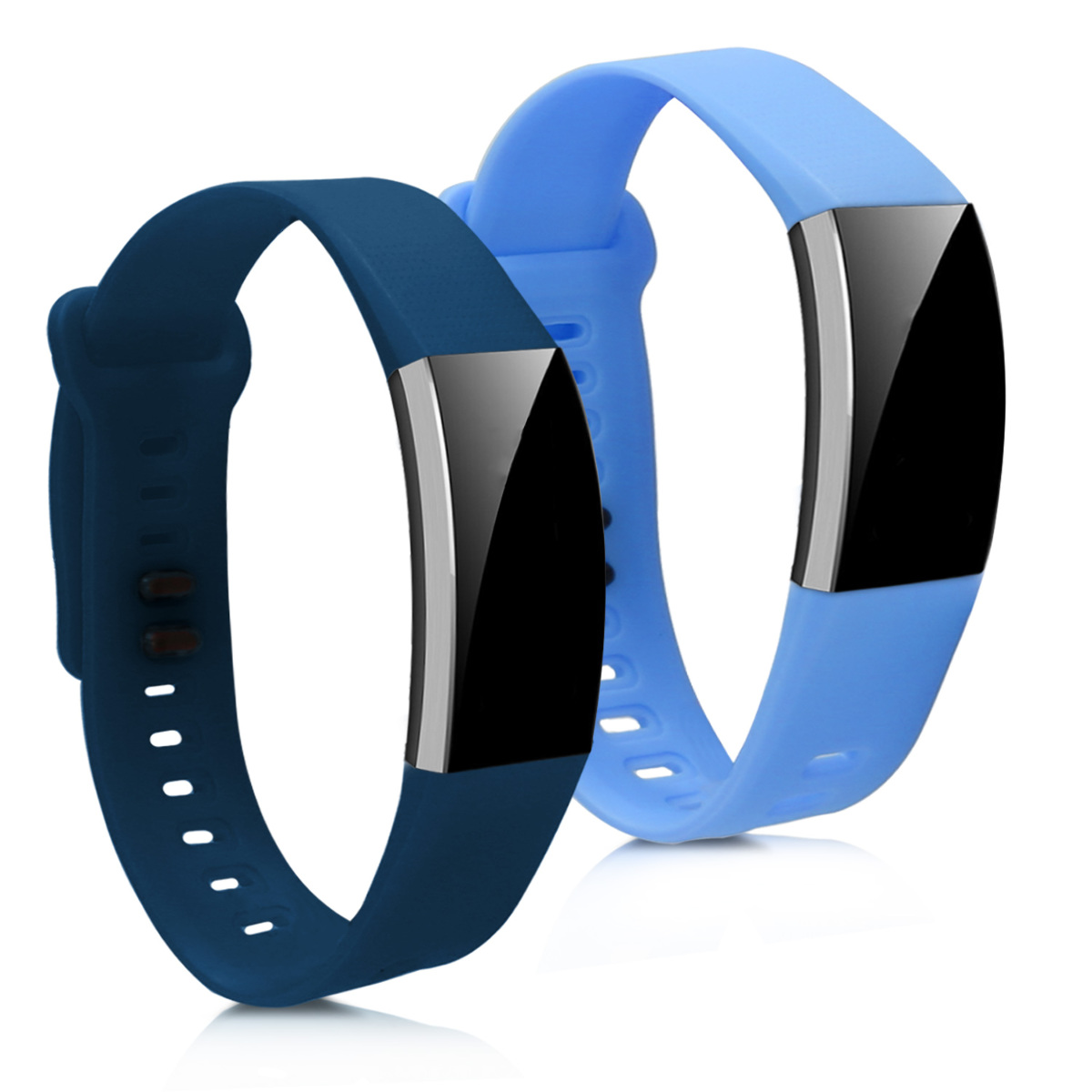 KW Ανταλλακτικά Λουράκια Σιλικόνης Huawei Band 2 / Band 2 Pro - 2 Τεμάχια - Light Blue / Dark Blue