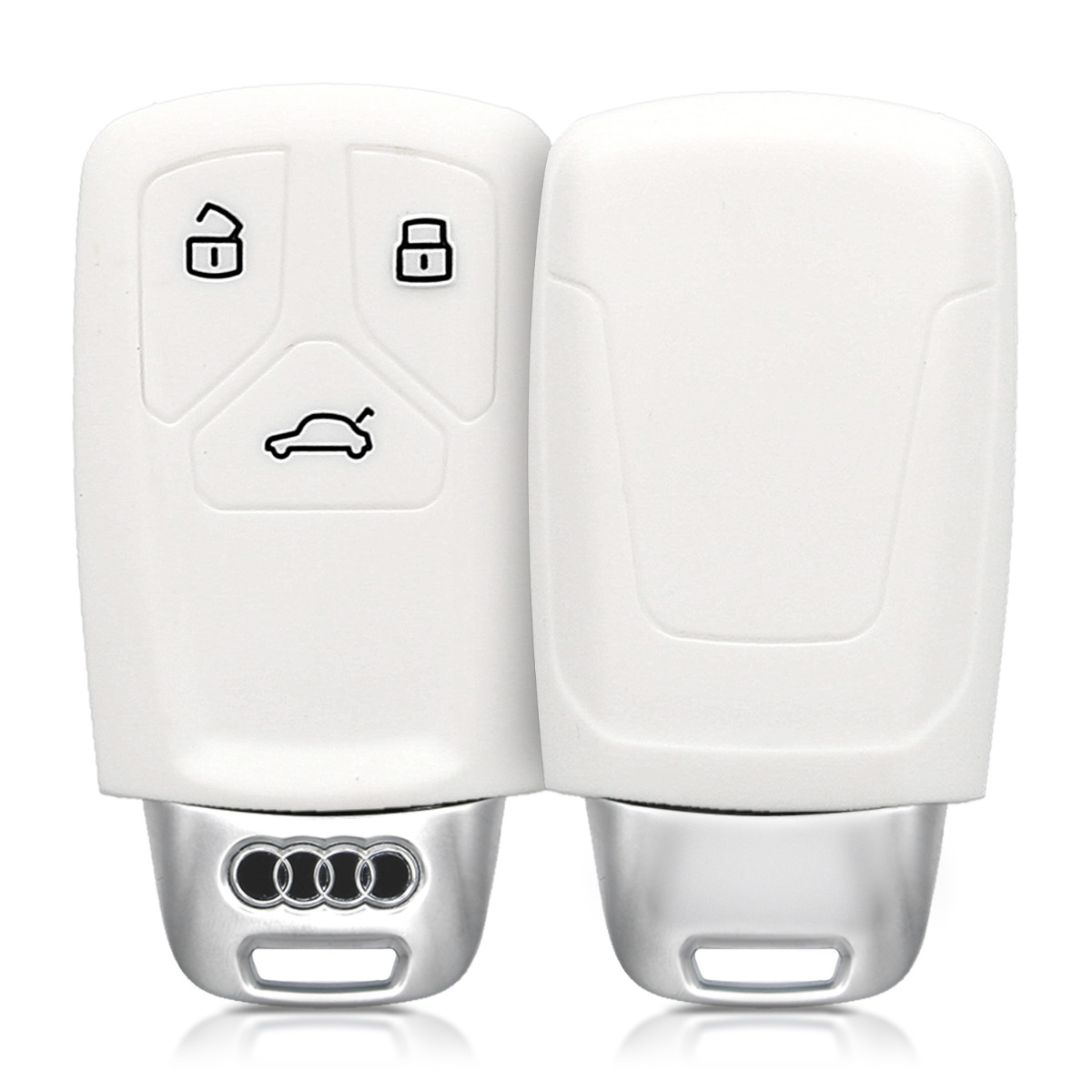 KW Silicone Θήκη Κλειδιού Audi - 3 Κουμπιά - White (43659.02)