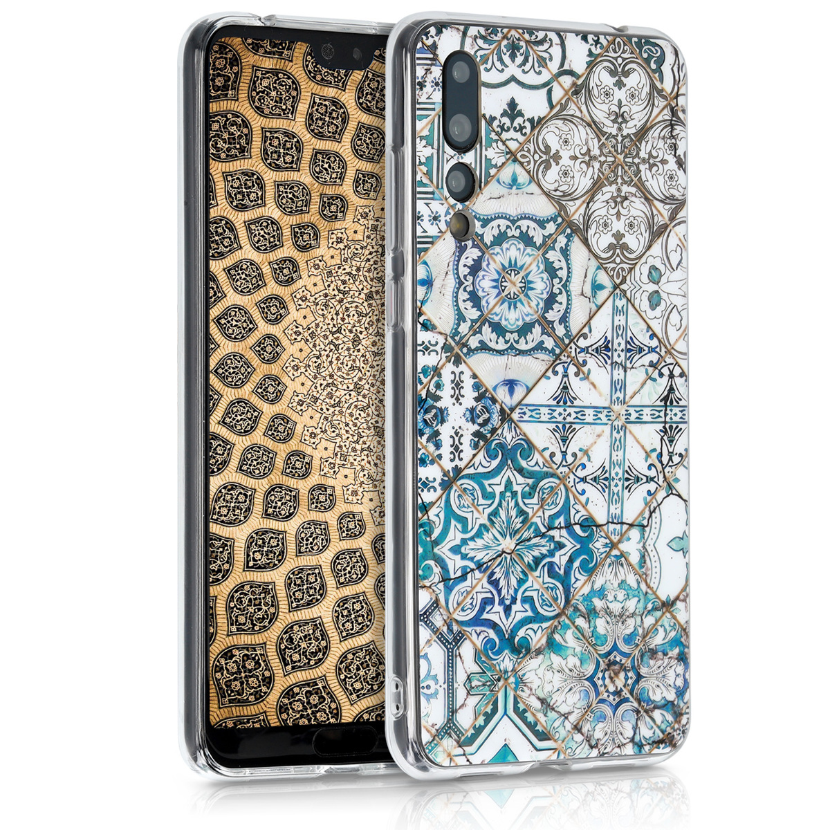 KW Θήκη Σιλικόνης Huawei P20 Pro - IMD Design - Blue / Grey / White