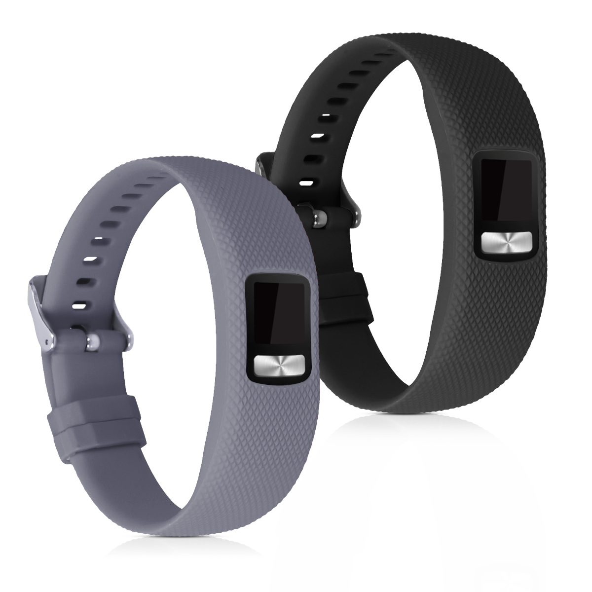KW Ανταλλακτικά Λουράκια Garmin Vivofit 4 - 2 Τεμάχια - Grey / Black