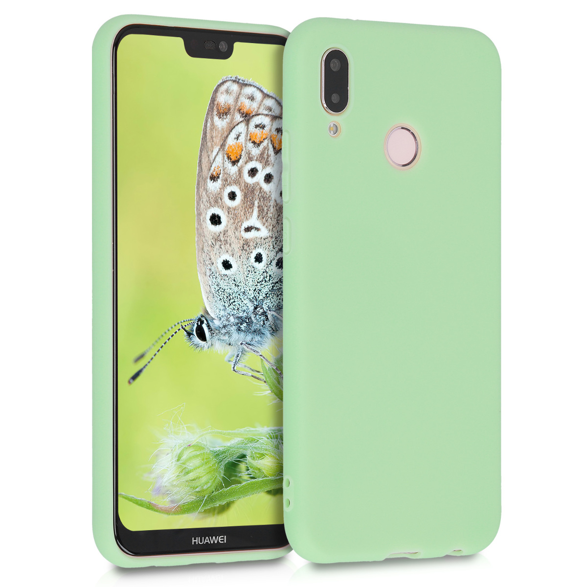 KW Θήκη Σιλικόνης Huawei P20 Lite - Soft Flexible Rubber Protective Cover - Mint Matte