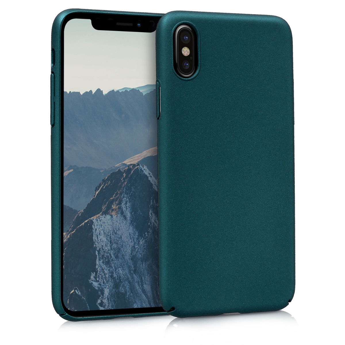 KW Slim Anti-Slip Cover - Σκληρή Θήκη Καουτσούκ iPhone X / Xs - Τυρκουάζ μεταλλικό