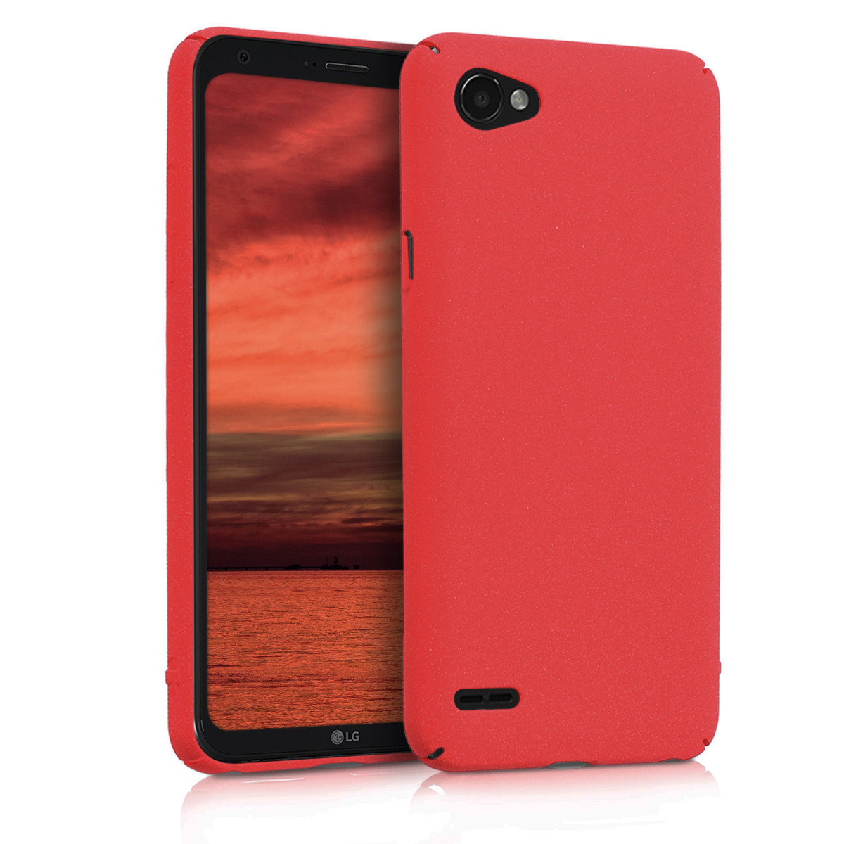 KW Slim Anti-Slip Cover - Σκληρή Θήκη Καουτσούκ LG Q6 - Κόκκινο μεταλλικό