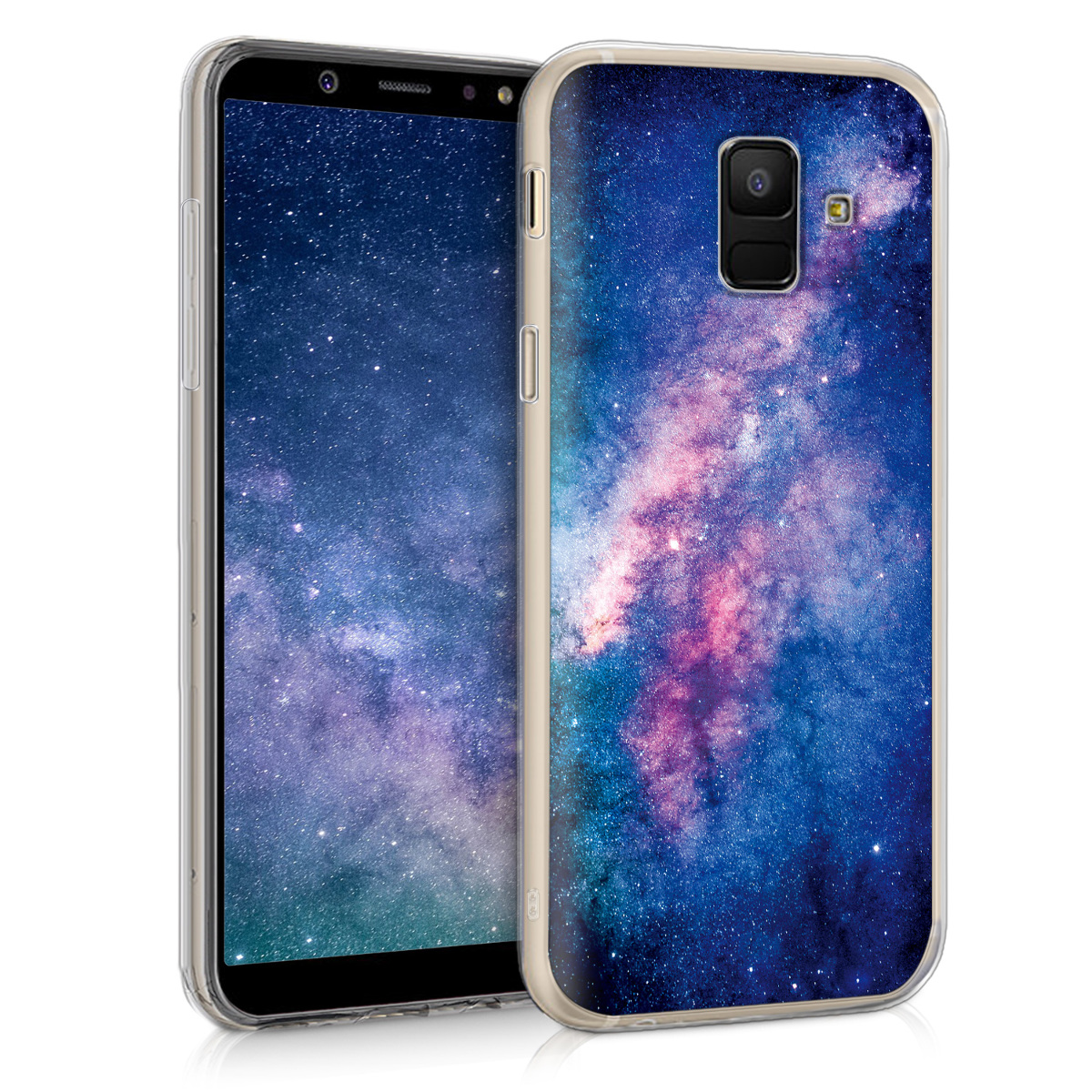KW Θήκη Σιλικόνης Samsung Galaxy A6 2018 - Pink / Blue Space