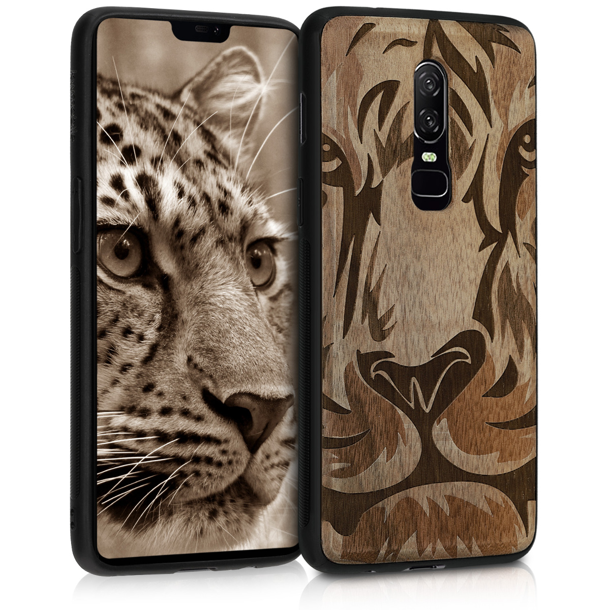 KW Ξύλινη Θήκη OnePlus 6 - Τίγρης