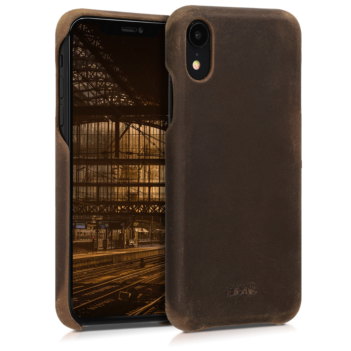 Kalibri Σκληρή Δερμάτινη Θήκη iPhone XR - Brown 
