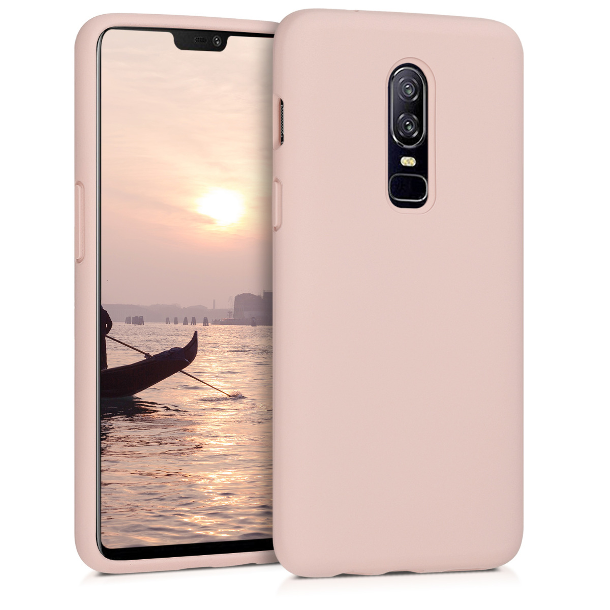 KW Θήκη Σιλικόνης OnePlus 6 - Soft Flexible Rubber Protective Cover - Antique Pink