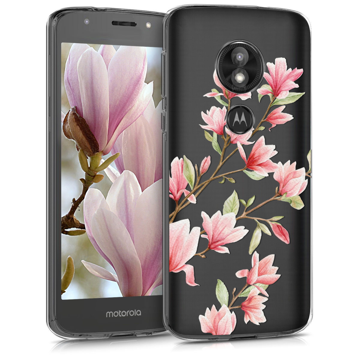 KW Θήκη Σιλικόνης Motorola Moto E5 Play - Light Pink / White / Transparent