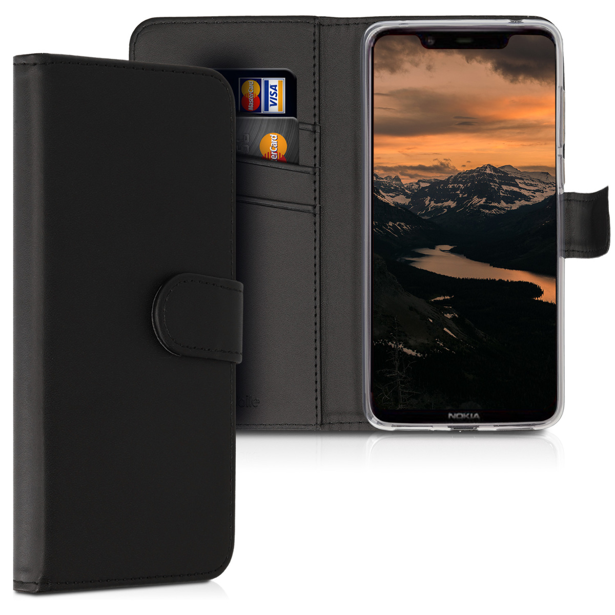 KW Θήκη - Πορτοφόλι Nokia 8.1 - Black