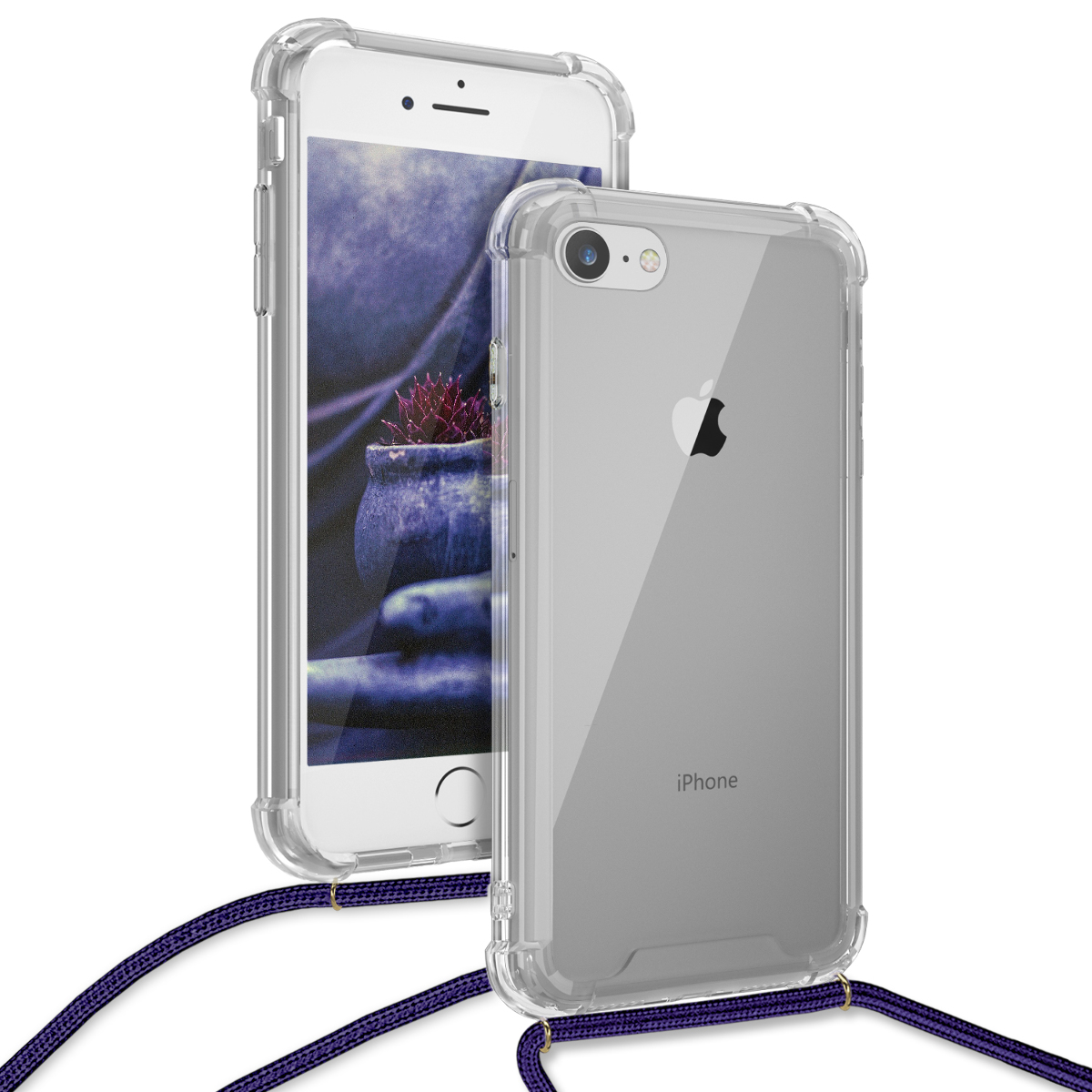 KW Θήκη Σιλικόνης με Λουράκι Apple iPhone SE 2022 / 2020 / 8 / 7 - Transparent