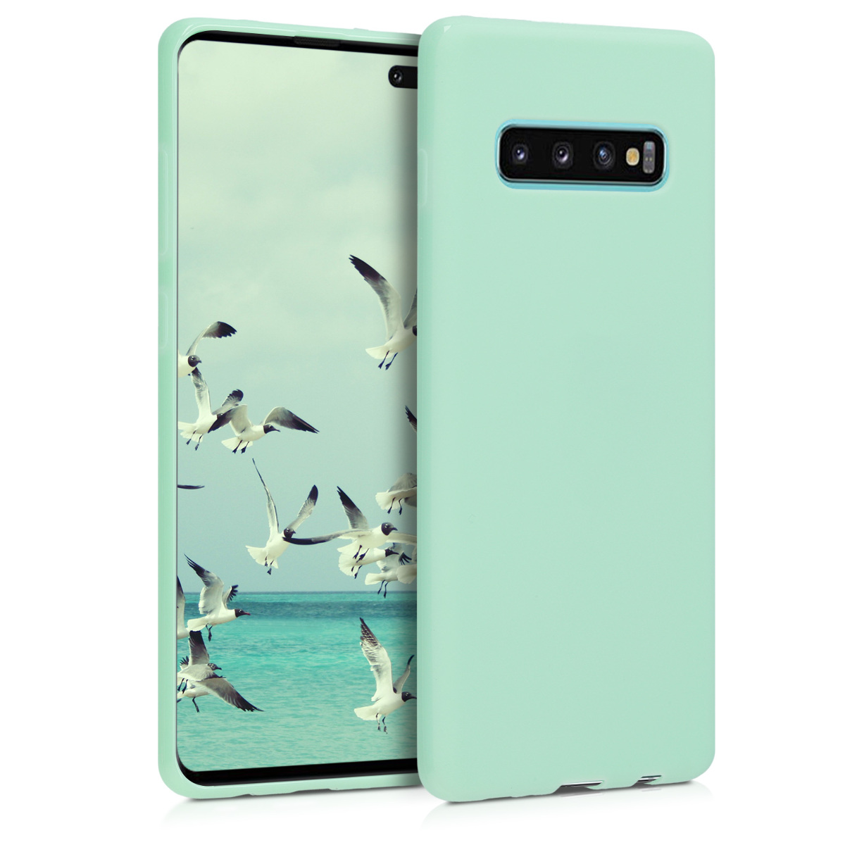 KW Θήκη Σιλικόνης Samsung Galaxy S10 Plus - Soft Flexible Shock Absorbent - Mint Matte 