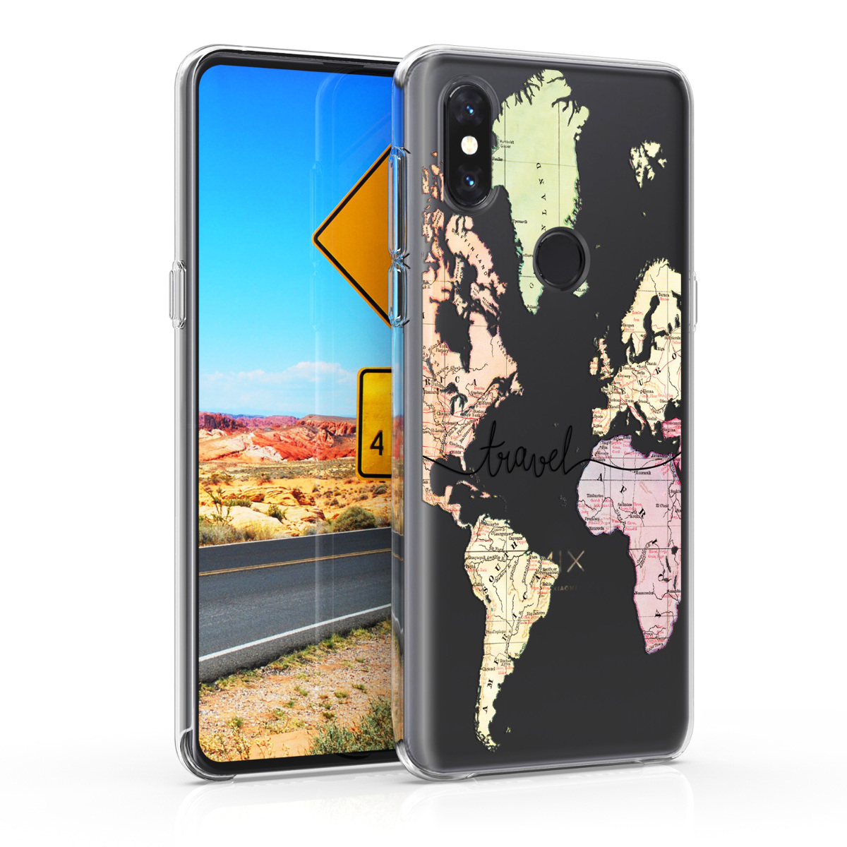 KW Θήκη Σιλικόνης Xiaomi Mi Mix 3 - Black / Multicolor / Transparent 
