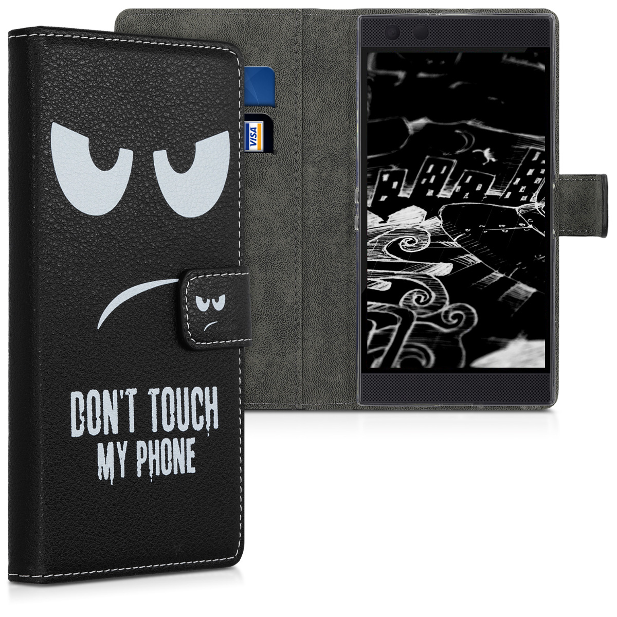 KW Θήκη Πορτοφόλι Razer Phone 2 - Συνθετικό Δέρμα - White / Black