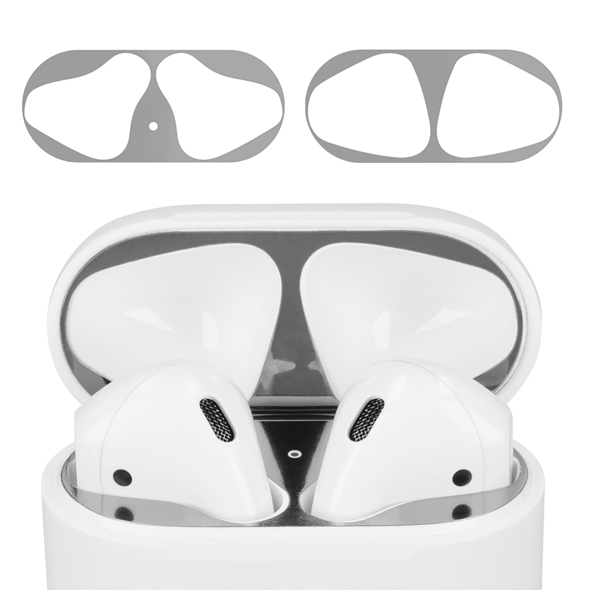 KW - Sticker κατά της σκόνης για θήκη Aipods - Grey - 2 τεμάχια