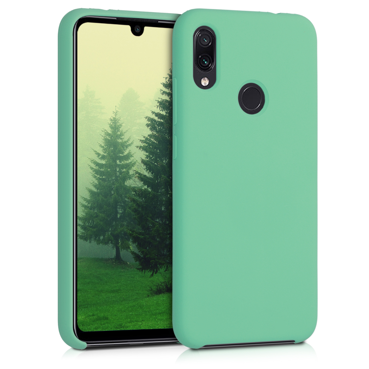 KW Θήκη Σιλικόνης Xiaomi Redmi Note 7 / Note 7 Pro - Rubber - Peppermint Green