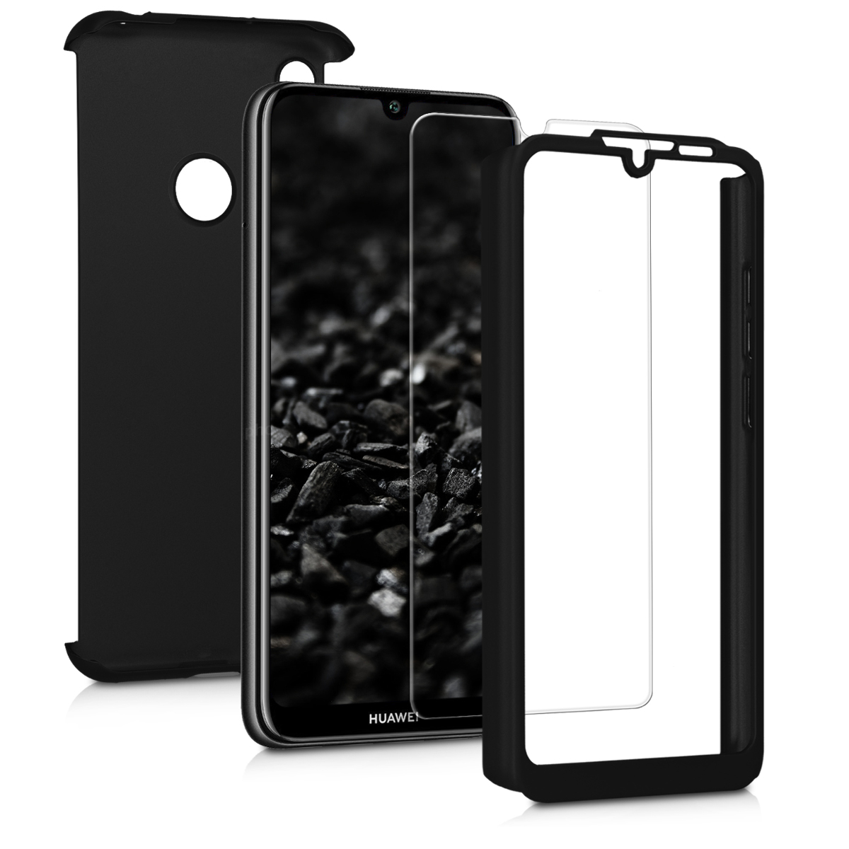KW Θήκη Full Body Huawei Y6 2019 & Tempered Glass - Metallic Black 