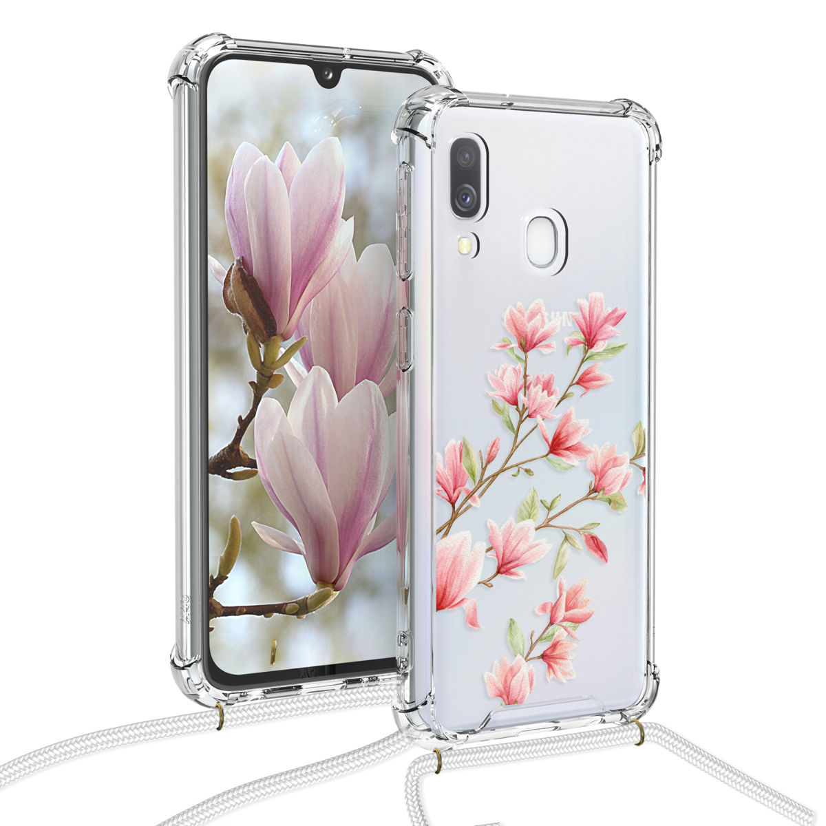 KW Θήκη Σιλικόνης με Λουράκι Samsung Galaxy A40 - Transparent (49349.01)