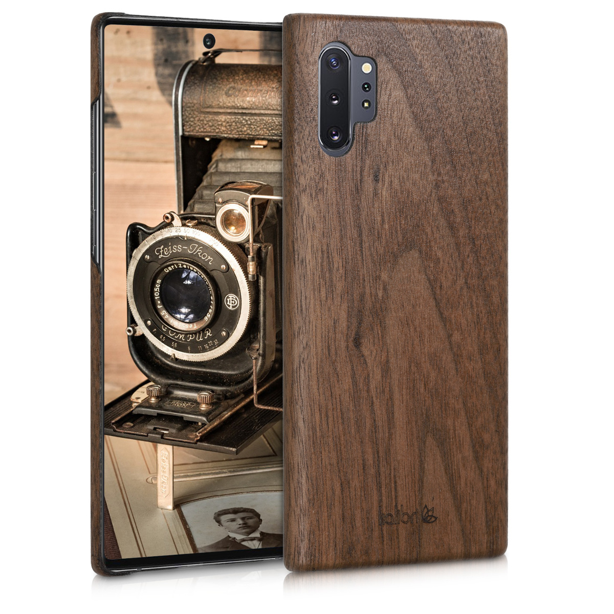Kalibri Σκληρή Ξύλινη Θήκη Samsung Galaxy Note 10 Plus - Dark Brown