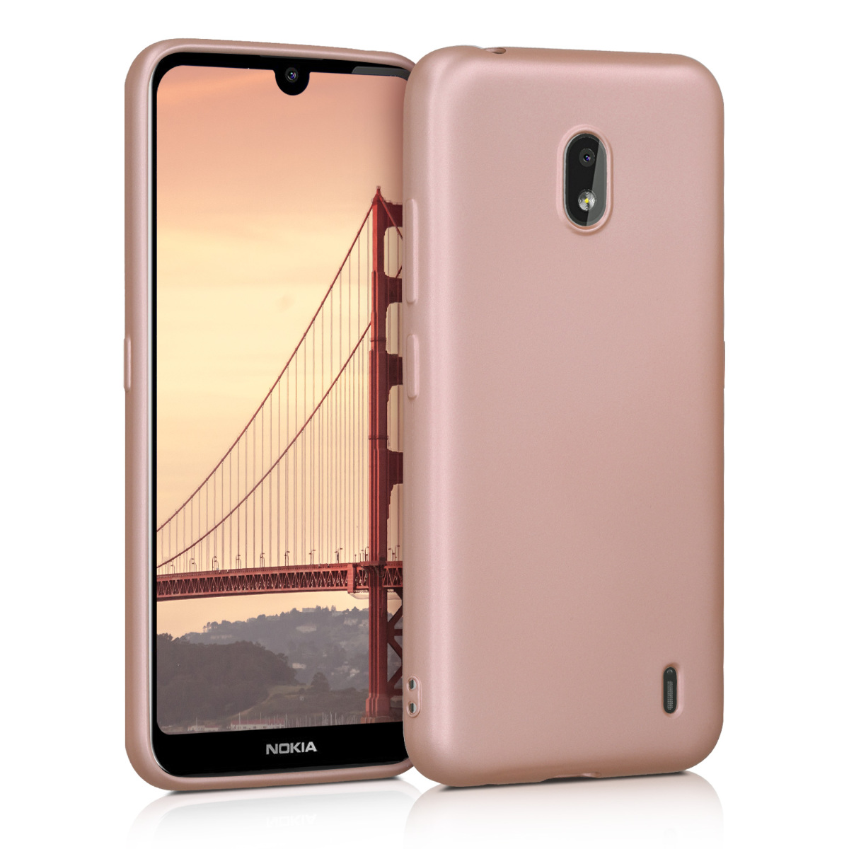 KW Θήκη Σιλικόνης Nokia 2.2 - Soft Flexible Shock Absorbent - Metallic Rose Gold