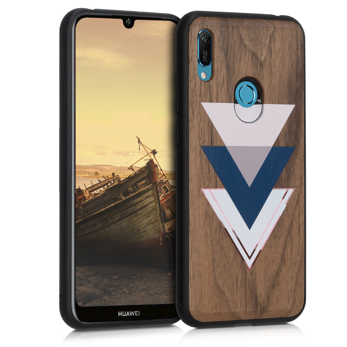 KW Σκληρή Ξύλινη Θήκη Huawei Y6 (2019) - Wood and Triangles