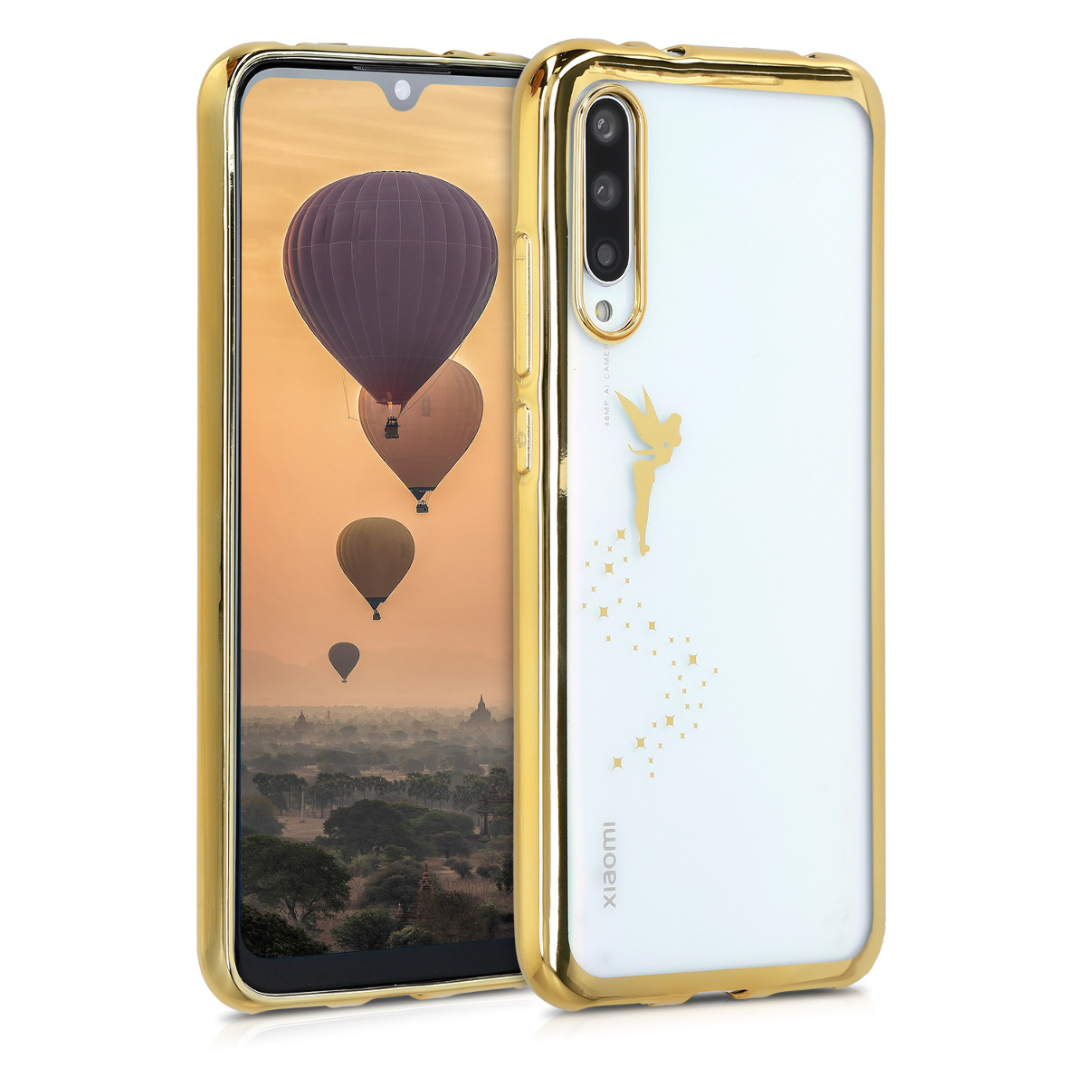 KW Θήκη Σιλικόνης Xiaomi Mi A3 - Gold / Transparent