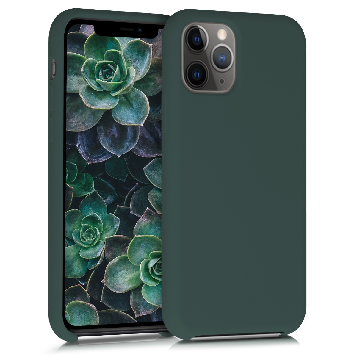 KW Θήκη Σιλικόνης  iPhone 11 Pro Max - Soft Flexible Rubber Protective Cover - Moss Green
