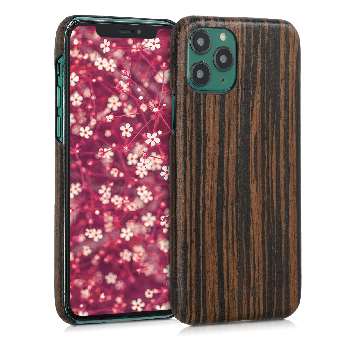 Kalibri Σκληρή Ξύλινη Θήκη iPhone 11 Pro - Dark Brown