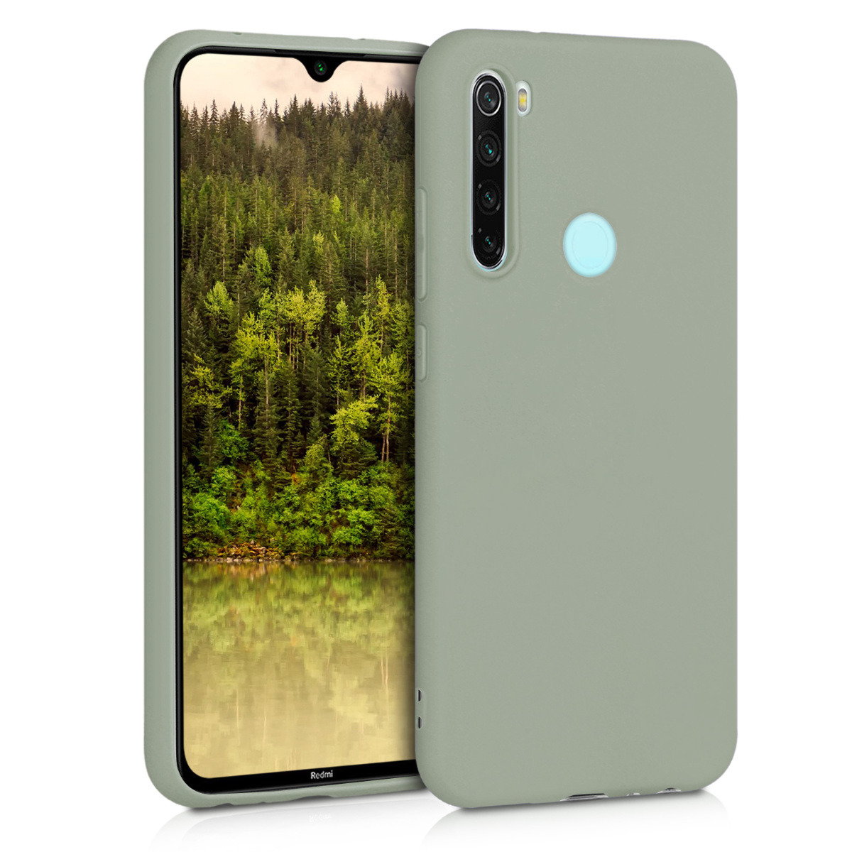 KW Θήκη Σιλικόνης Xiaomi Redmi Note 8 / Note 8 2021 - Gray Green