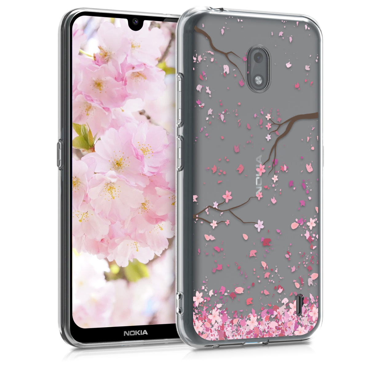 KW Θήκη Σιλικόνης Nokia 2.2 - Light Pink / Dark Brown / Transparent (50358.01)