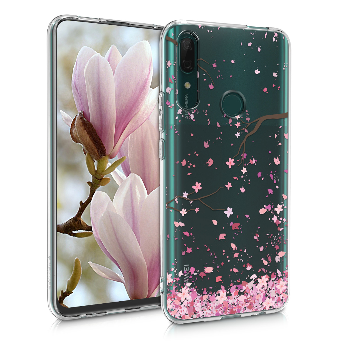 KW Θήκη Σιλικόνης Huawei P Smart Z - Light Pink / Dark Brown / Transparent (50359.05)