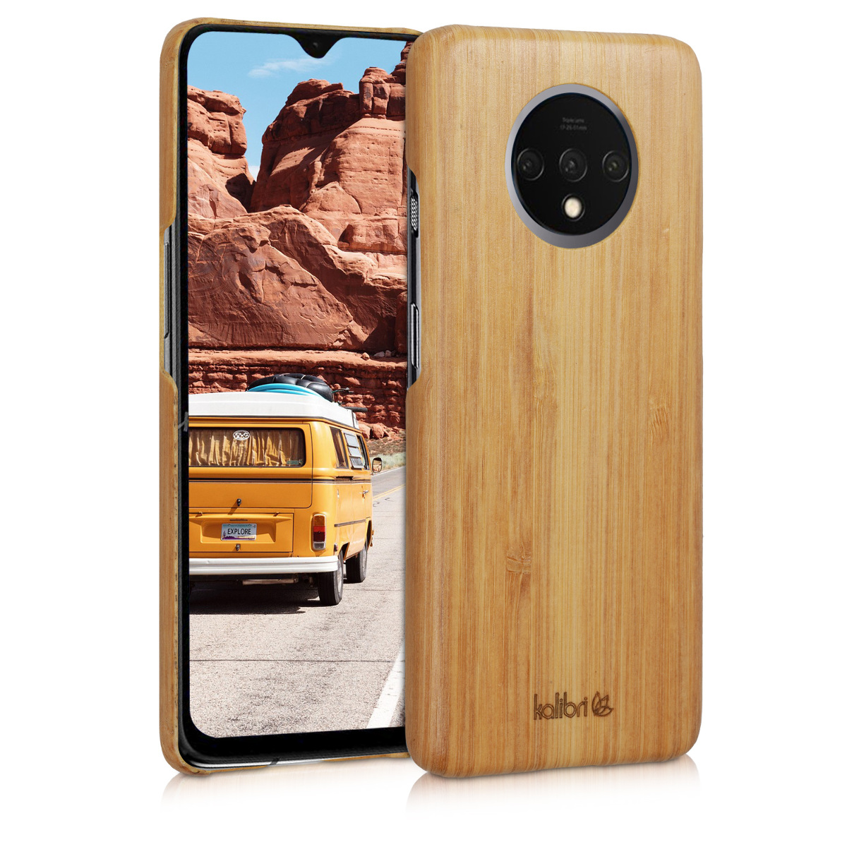 Kalibri Σκληρή Ξύλινη Θήκη OnePlus 7T - Light Brown (50405.24)