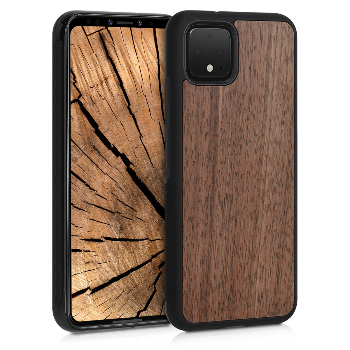 KW Σκληρή Ξύλινη Θήκη Google Pixel 4 - Dark Brown