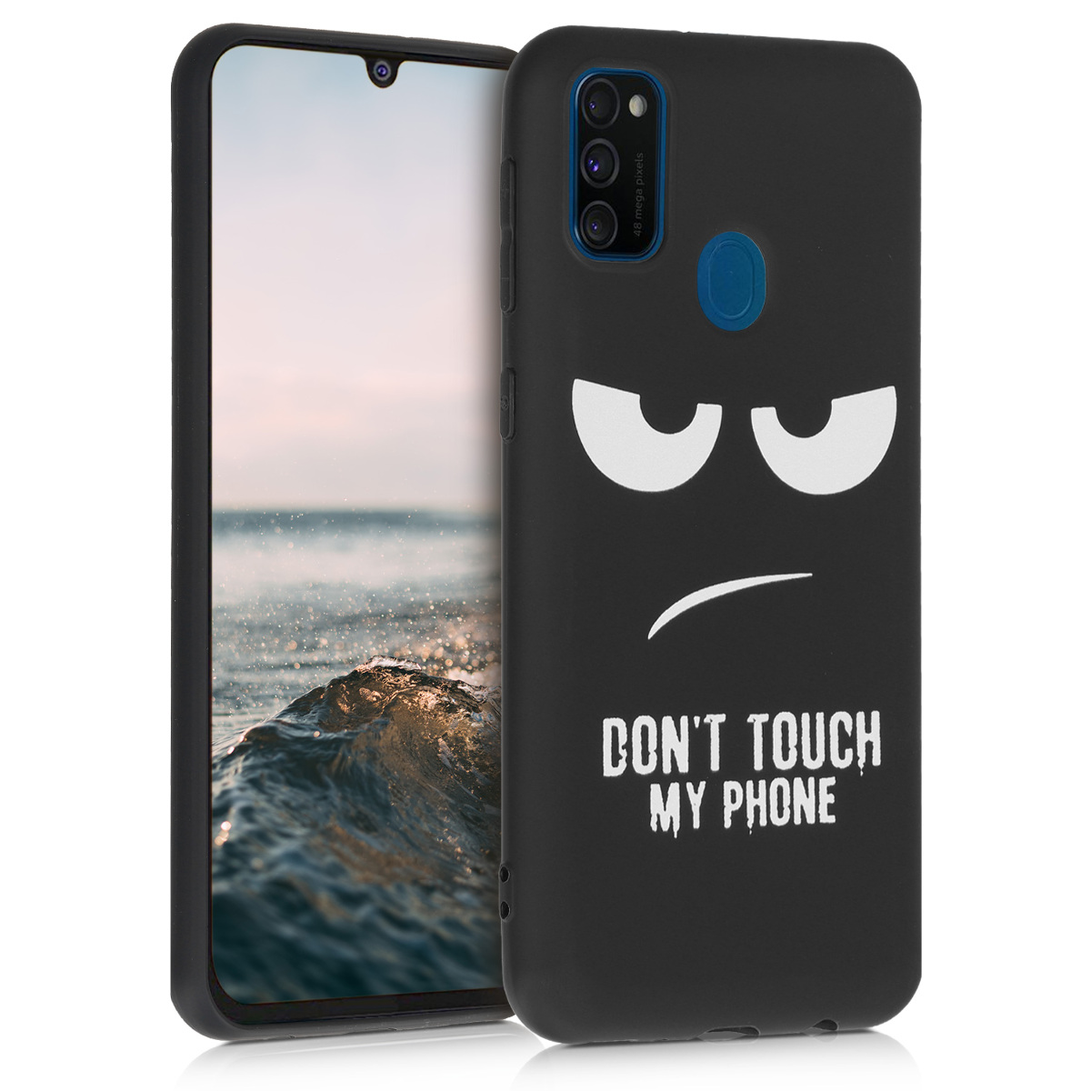 KW Mobile Θήκη Σιλικόνης Samsung Galaxy Samsung Galaxy M21 / M30s - Don't Touch My Phone White / Black