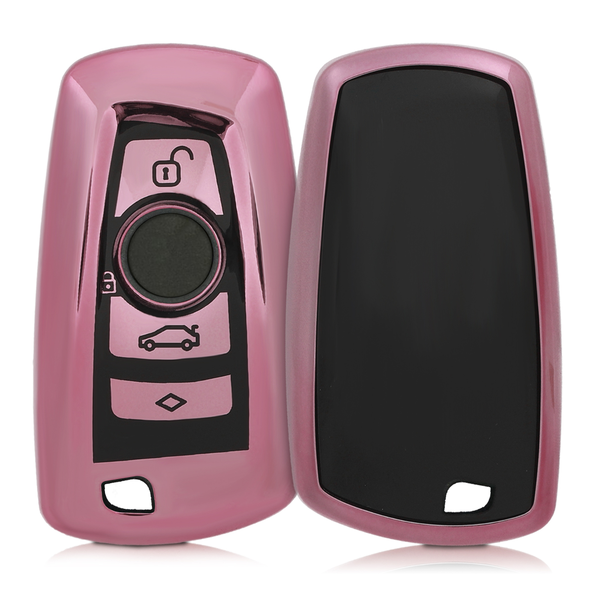 KW Θήκη Κλειδιού BMW - 3 Κουμπιά - Keyless Go - Rose Gold High Gloss